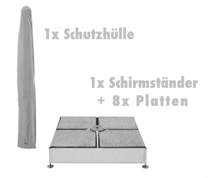 Zubehrset fr Sonnenschirm Sunwing Set 1 Schirmhlle & Schirmstnder + Platten